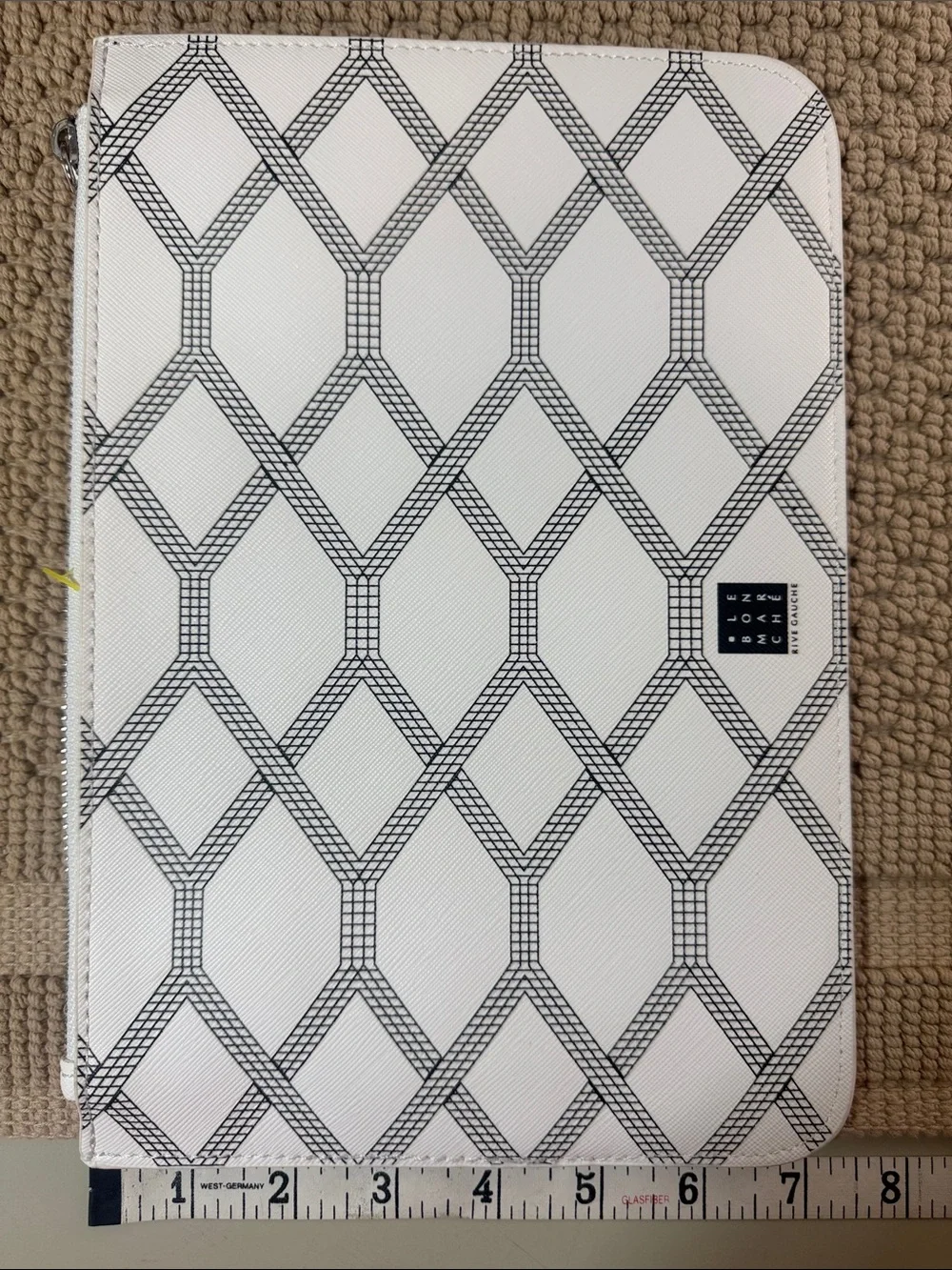 Le Bon Marché Rive Gauche Paris Black White Geometric Zip Pouch